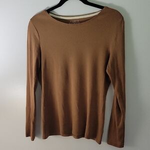Talbots Tan Long Sleeve Top